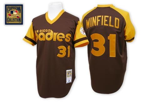 Fast Shipping San Diego Padres 31 Dave Winfield Coffee Road Throwback MLB Jersey